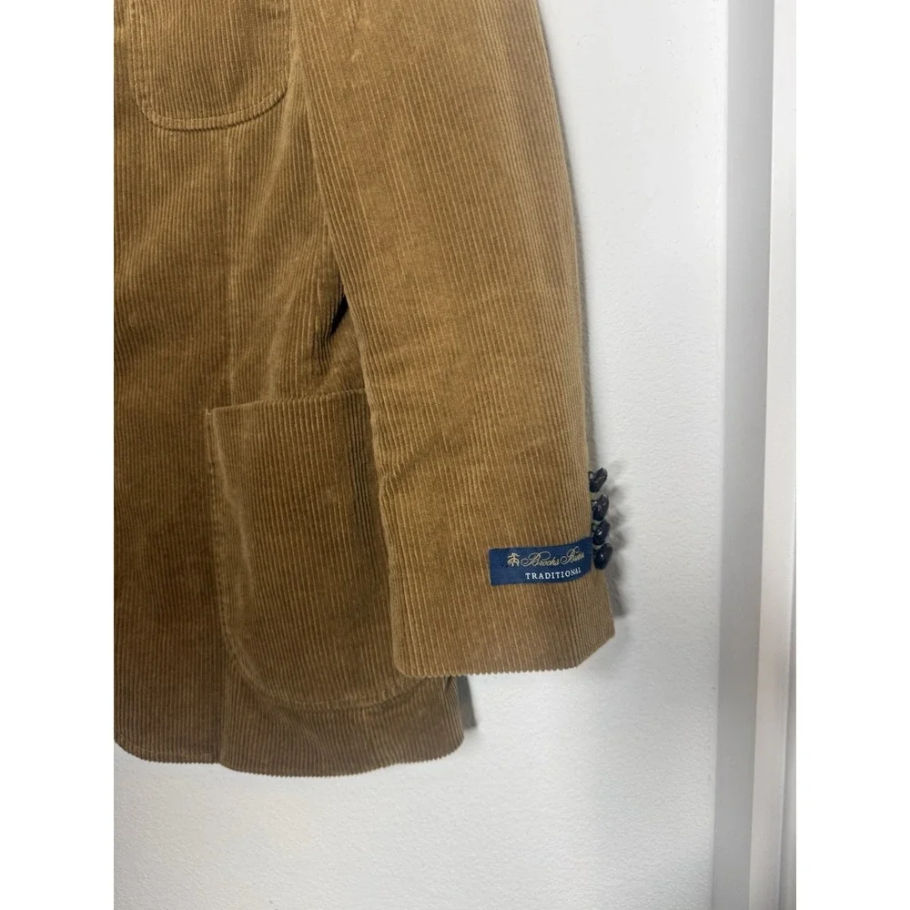 Brooks Brothers Traditional Fit Corduroy Brown Blazer Size 42R Preppy Quiet Lux
